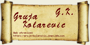 Gruja Kolarević vizit kartica